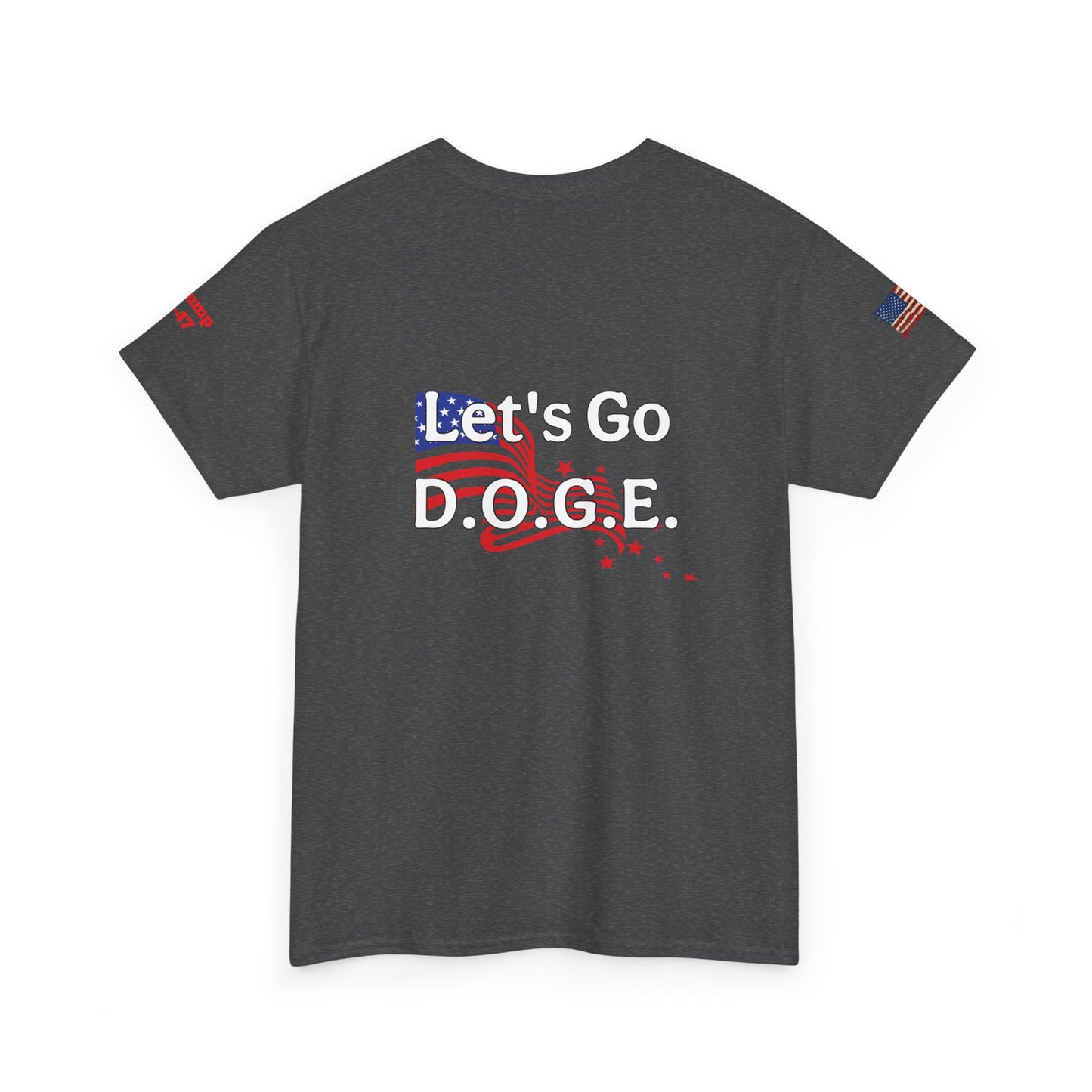 Dark MAGA d.o.g.e patriotic print, Unisex Heavy Cotton Tee