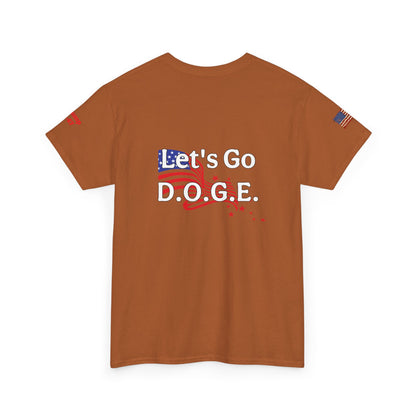 Dark MAGA d.o.g.e patriotic print, Unisex Heavy Cotton Tee