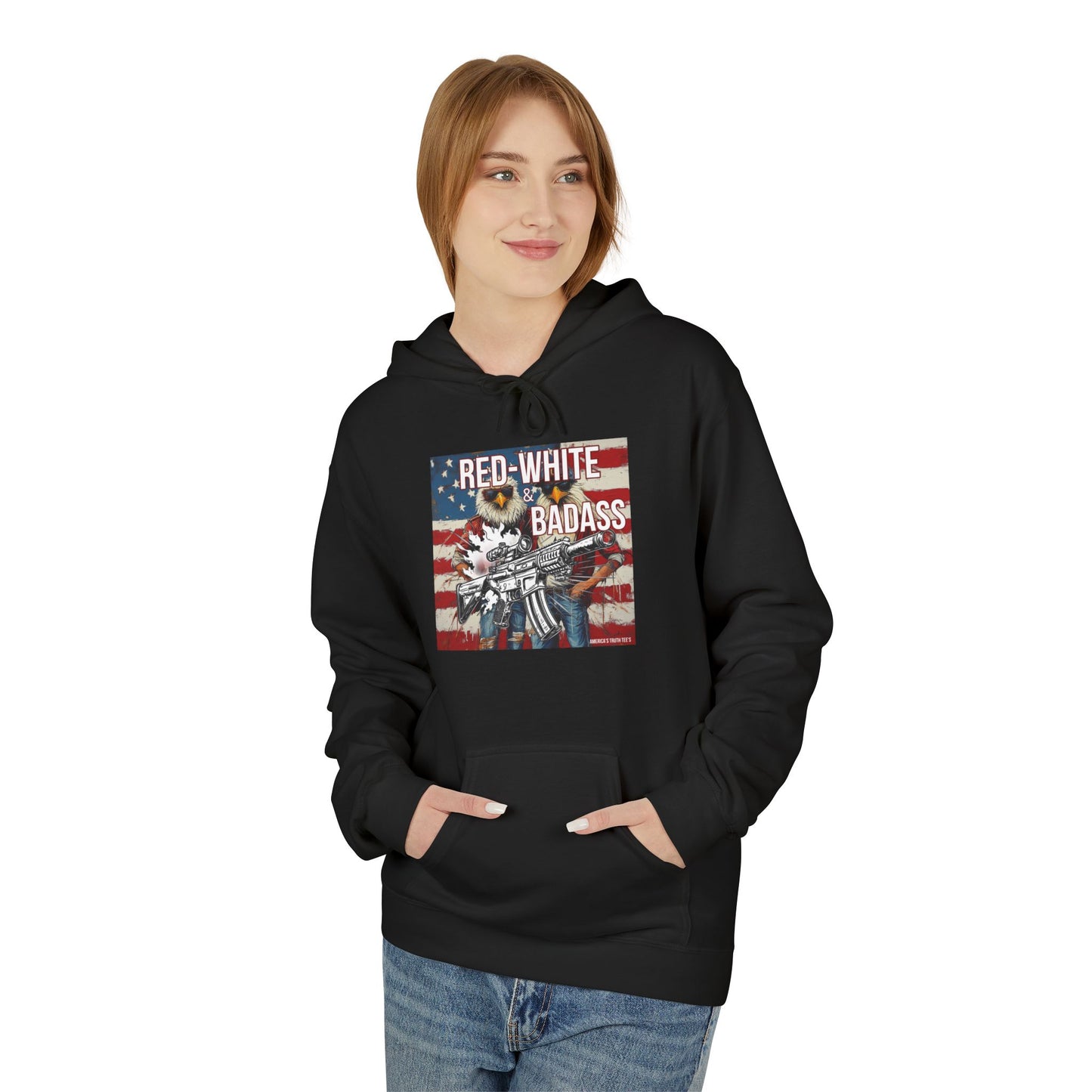 Red white and BA, trump printUnisex Midweight Softstyle Fleece Hoodie