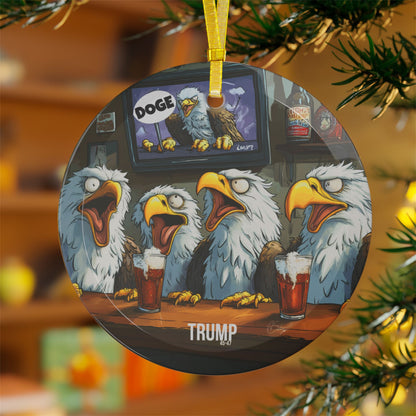 DOGE/trump Glass Ornaments