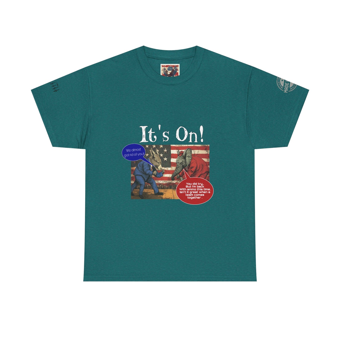 It’s on political, cartoon, print, Unisex Heavy Cotton Tee