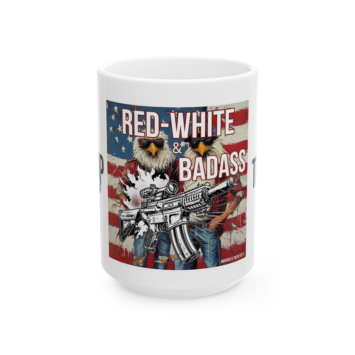 Red white and BA trump print, Ceramic Mug, (11oz, 15oz)