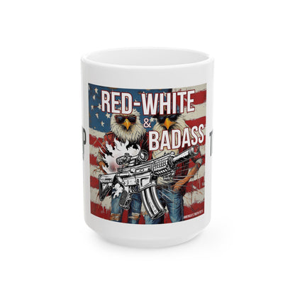 Red white and BA trump print, Ceramic Mug, (11oz, 15oz)