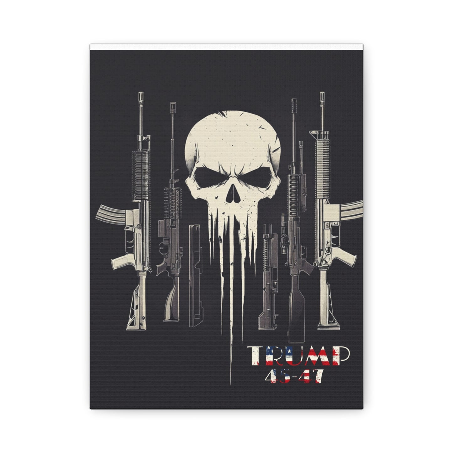 Trump print with skulls and guns, Matte Canvas, Stretched, 1.25"