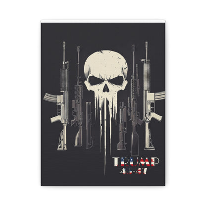 Trump print with skulls and guns, Matte Canvas, Stretched, 1.25"
