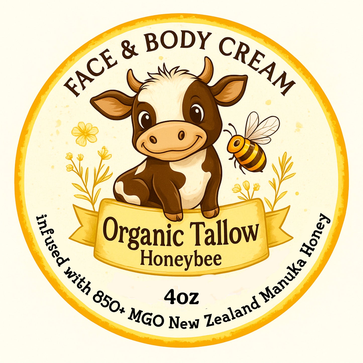 Organic Tallow HoneyBee Face & Body Cream