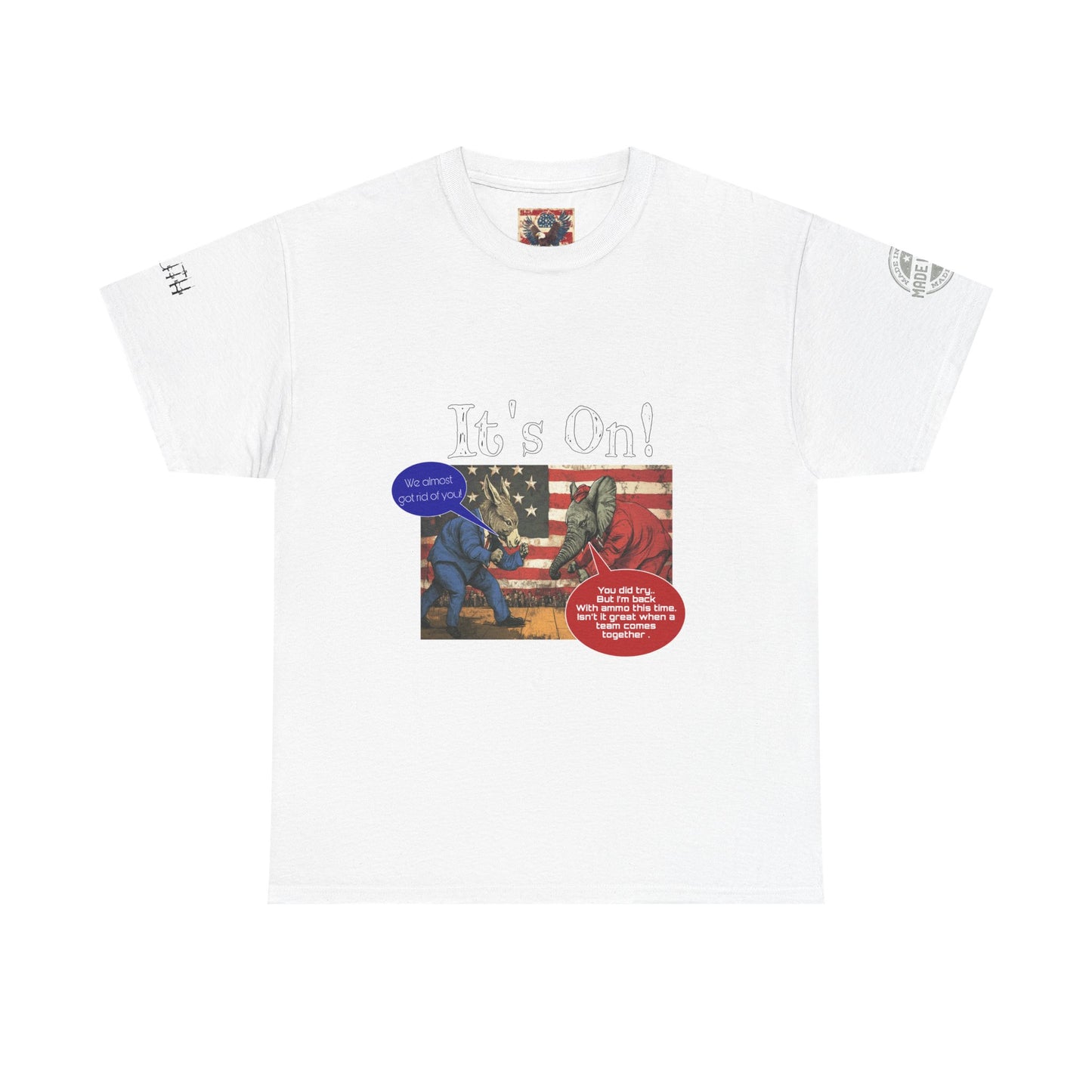 It’s on political, cartoon, print, Unisex Heavy Cotton Tee