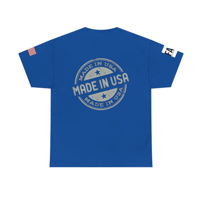 R- patriotic red white and badass trump print, Unisex Heavy Cotton Tee