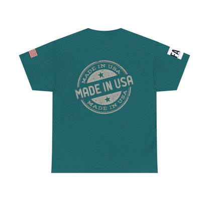 R- patriotic red white and badass trump print, Unisex Heavy Cotton Tee