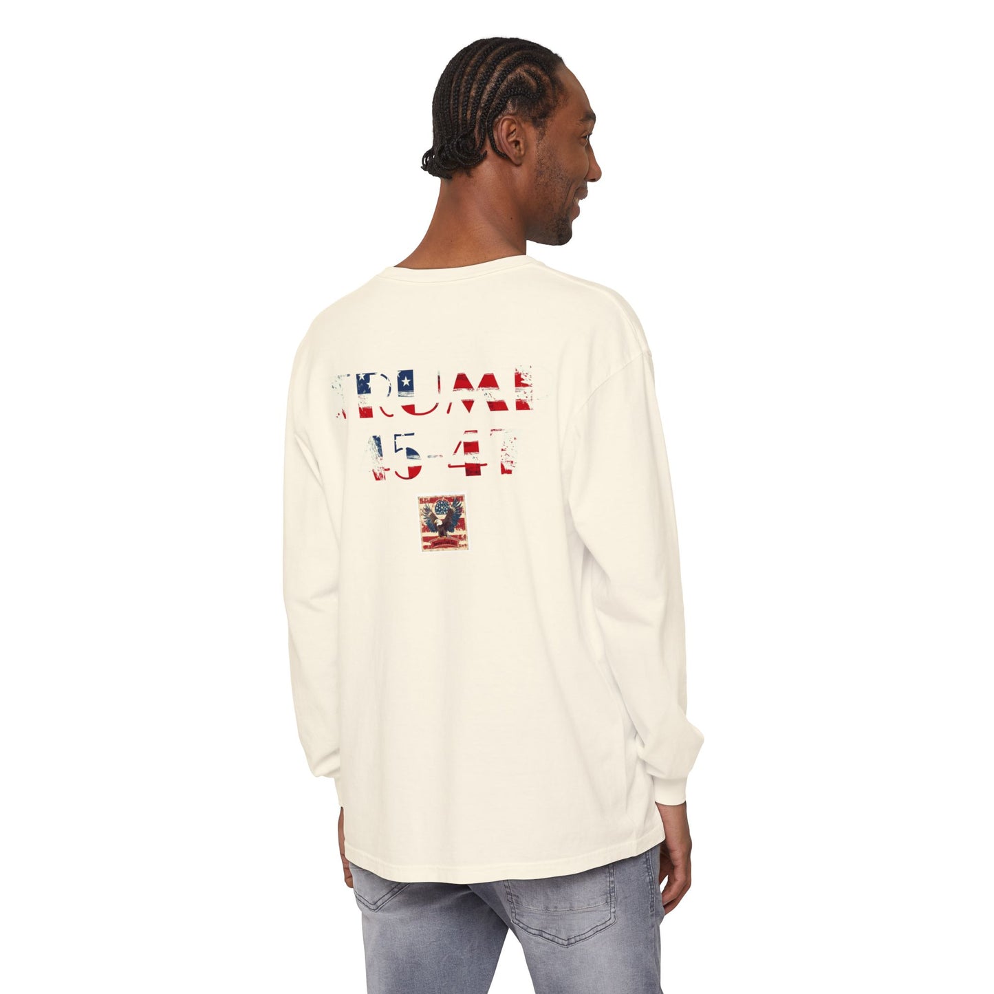 Maga usa American patriot print, Unisex Garment-dyed Long Sleeve T-Shirt