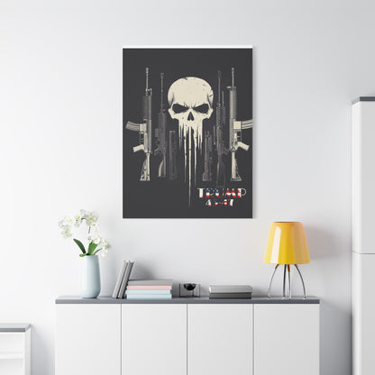 Trump print with skulls and guns, Matte Canvas, Stretched, 1.25"