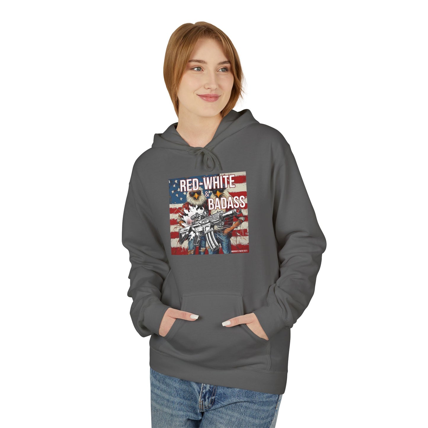 Red white and BA, trump printUnisex Midweight Softstyle Fleece Hoodie