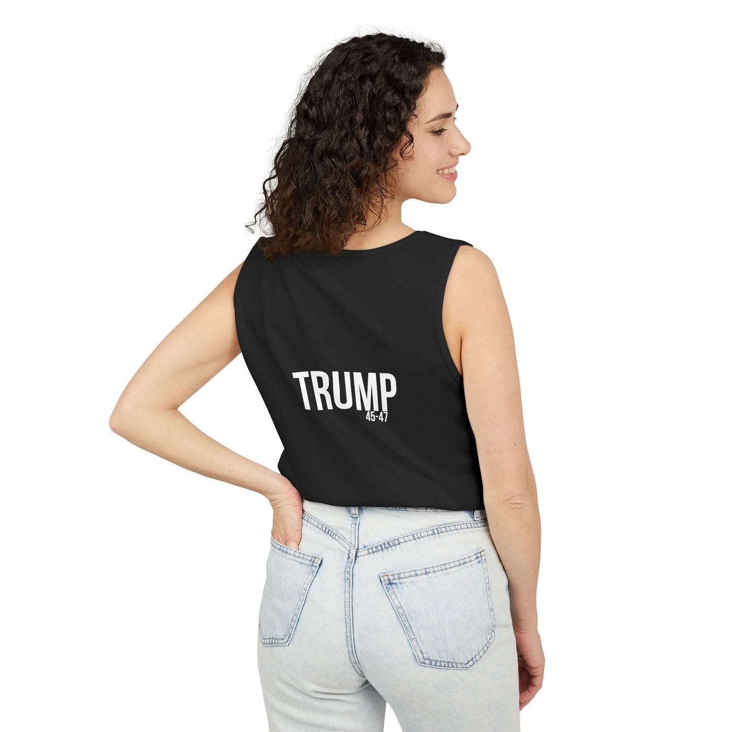 Doge trump cartoon print, Unisex Garment-Dyed Tank Top