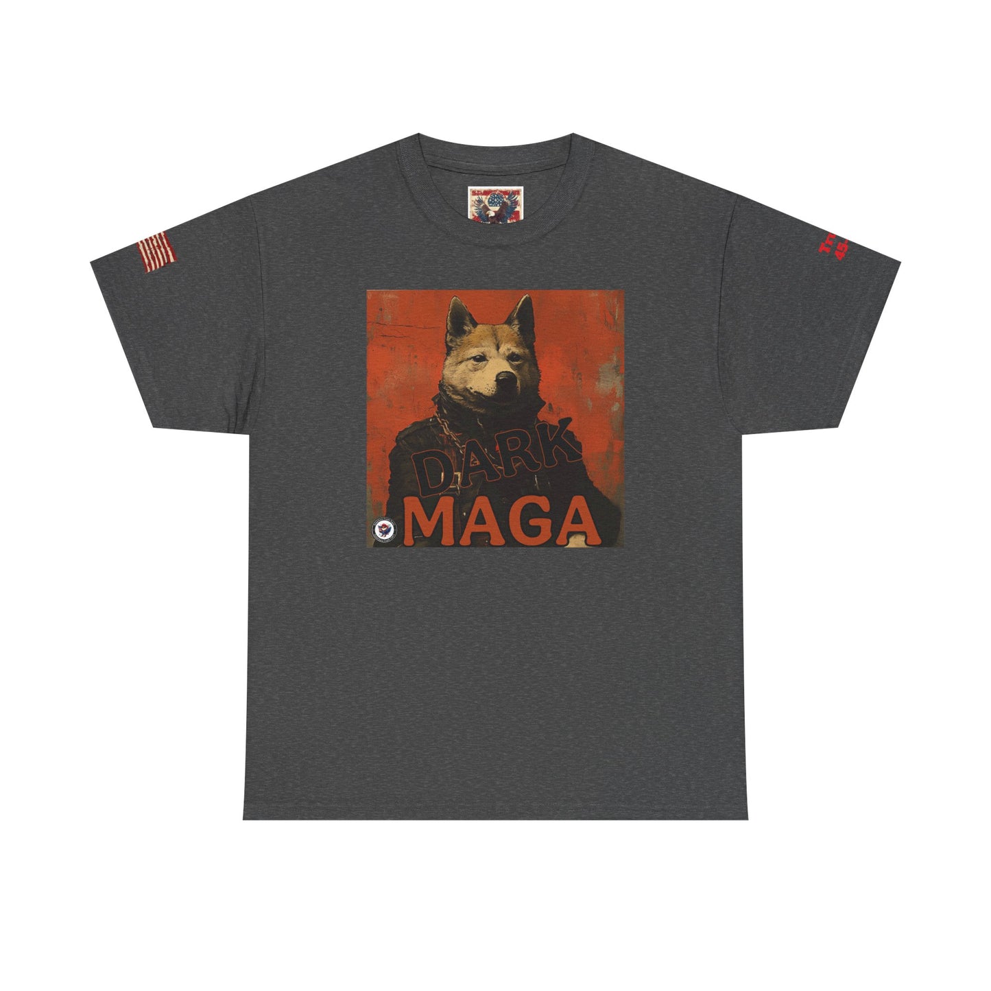 Dark MAGA d.o.g.e patriotic print, Unisex Heavy Cotton Tee