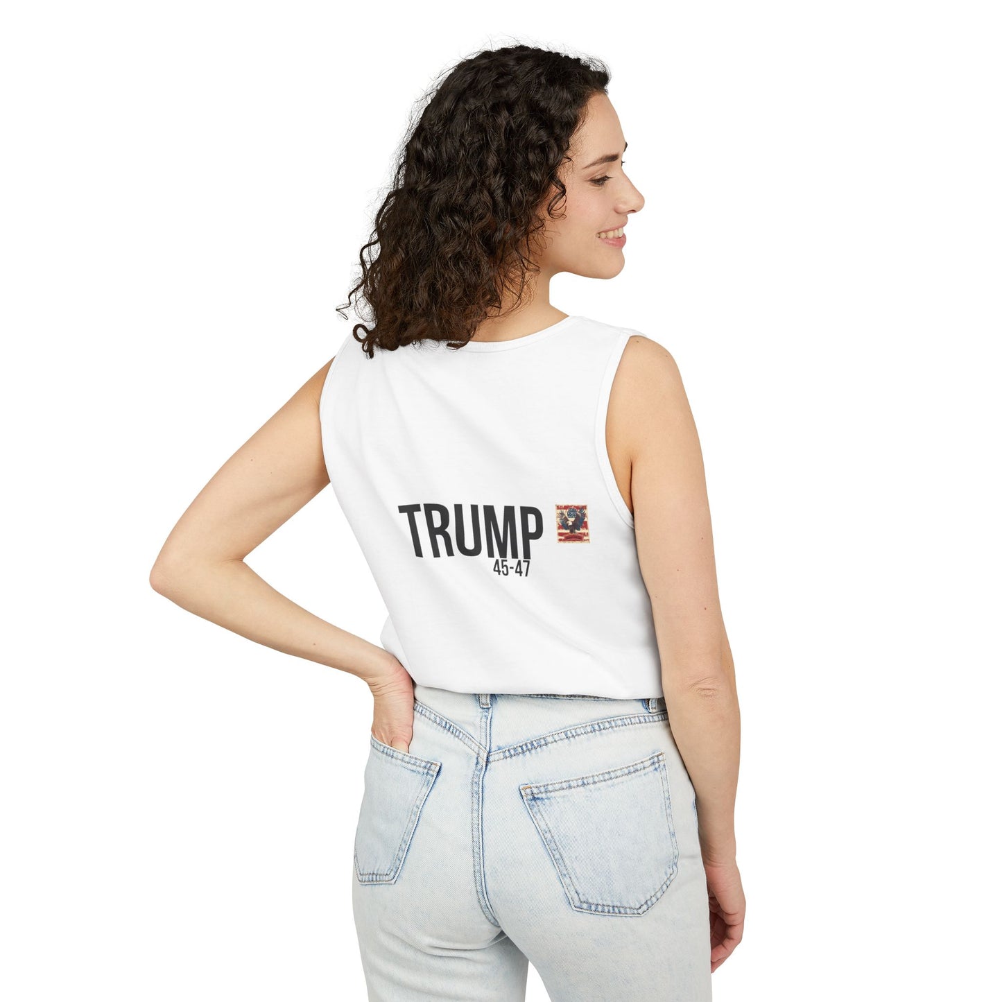 Doge trump cartoon print, Unisex Garment-Dyed Tank Top