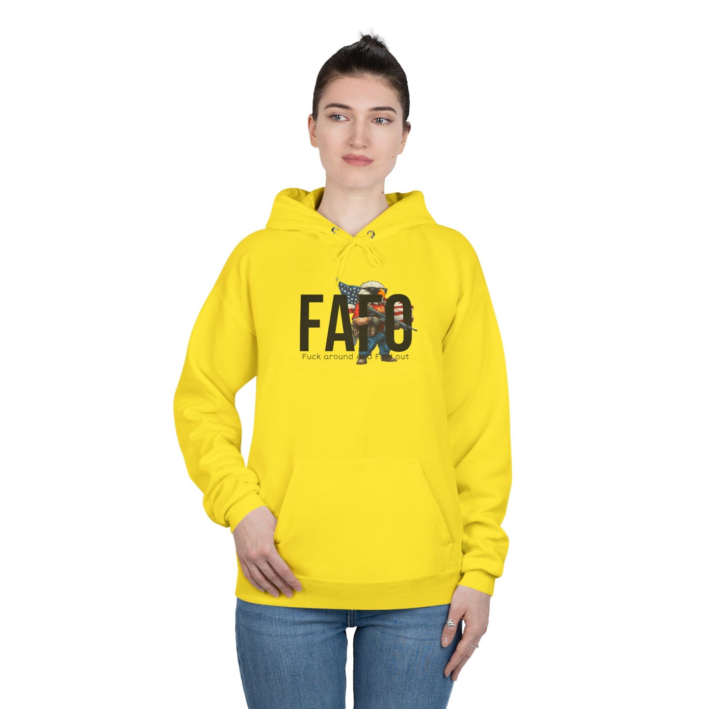 FAFO Trump print, Unisex EcoSmart® Pullover Hoodie Sweatshirt