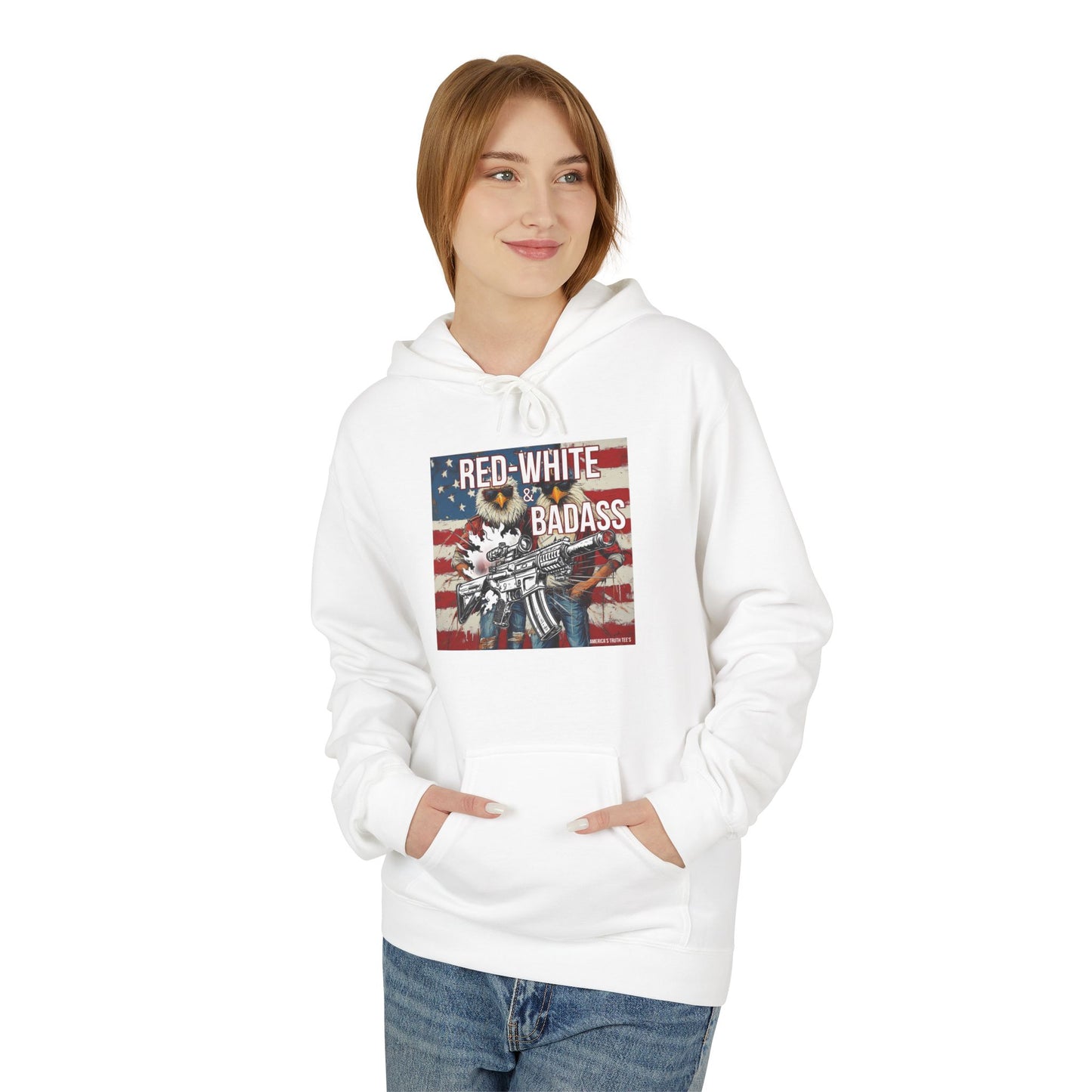 Red white and BA, trump printUnisex Midweight Softstyle Fleece Hoodie