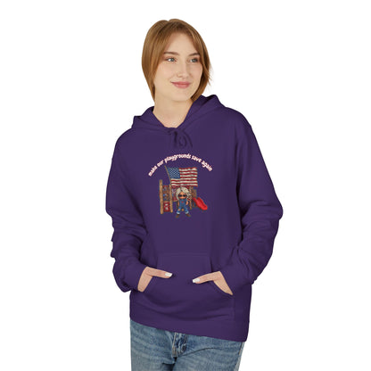 Make playgrounds safe again, trump print, Unisex Midweight Softstyle Fleece Hoodie