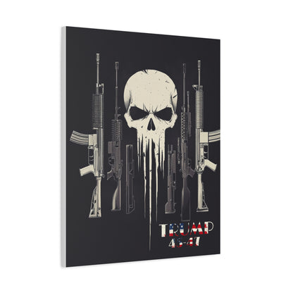 Trump print with skulls and guns, Matte Canvas, Stretched, 1.25"