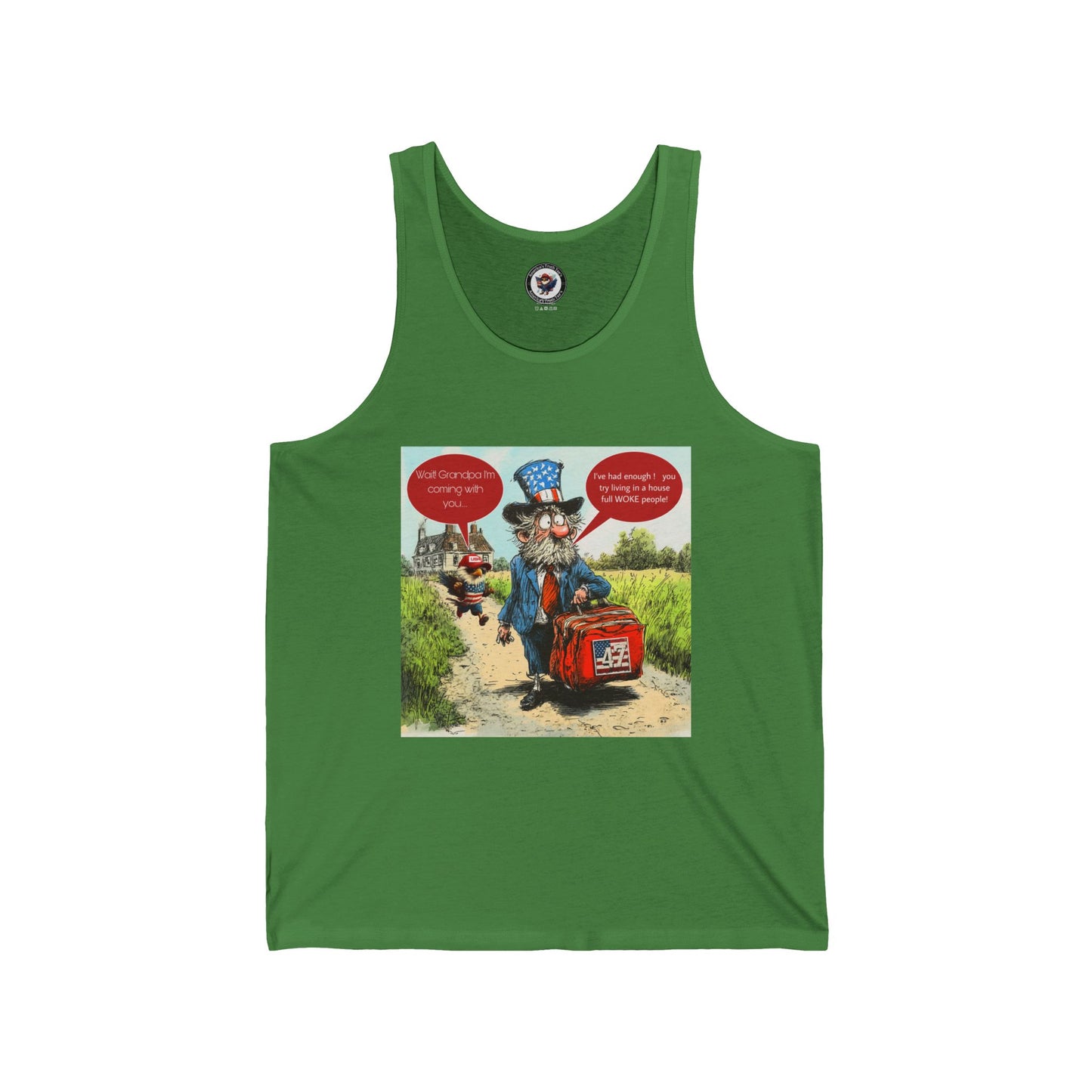 Political cartoon print Unisex Jersey Tank