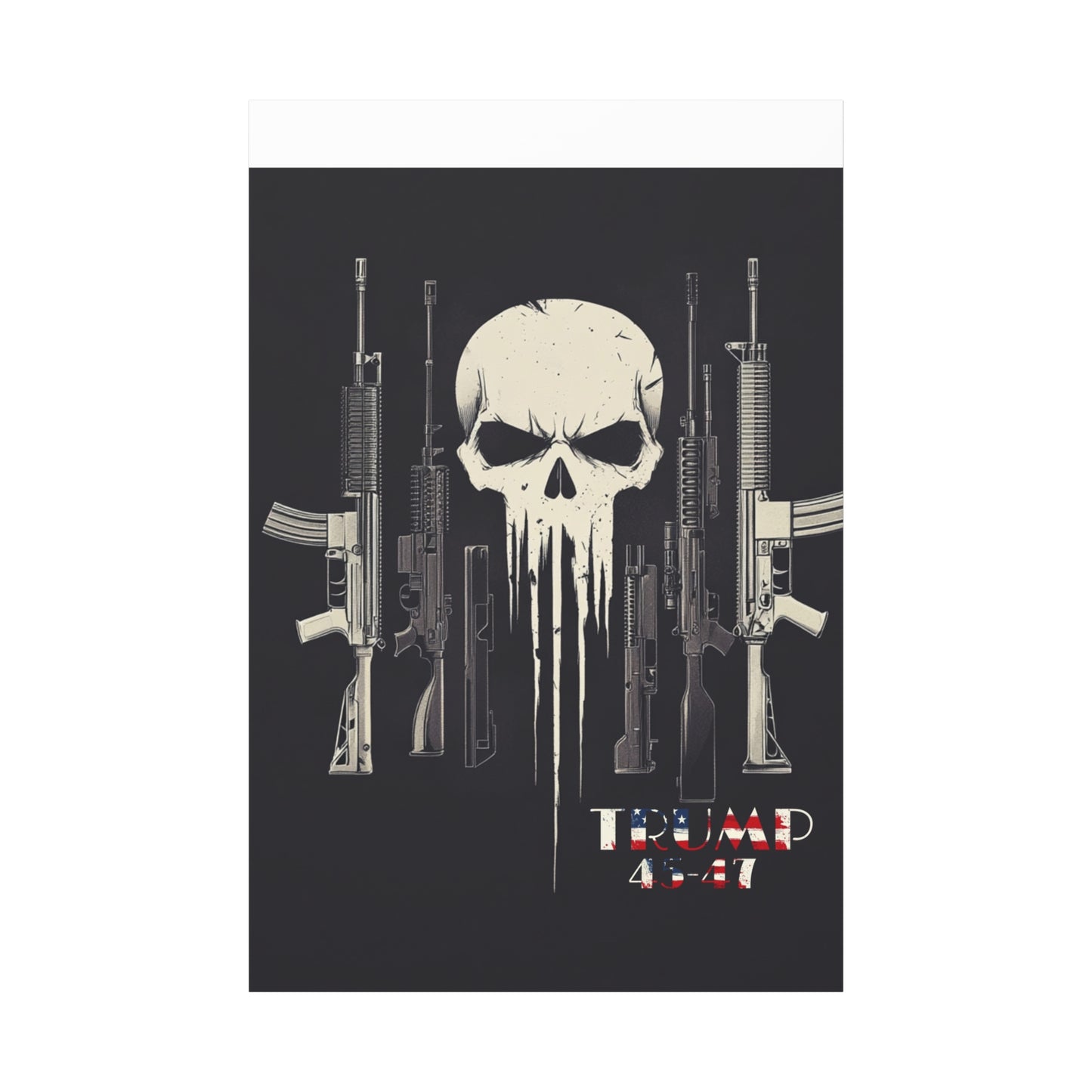 Trump print with skulls and guns, Matte Canvas, Stretched, 1.25"