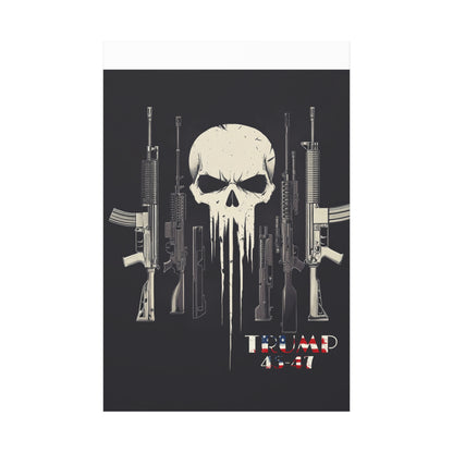 Trump print with skulls and guns, Matte Canvas, Stretched, 1.25"