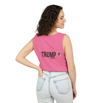 Doge trump cartoon print, Unisex Garment-Dyed Tank Top