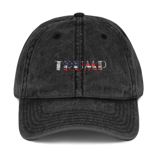 Trump patriotic print, Vintage Cap (Embroidery)