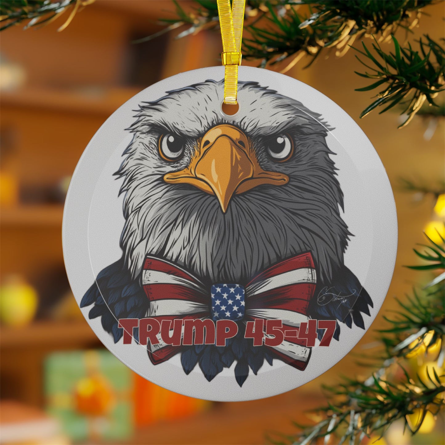 Trump 45-47 Glass Ornaments