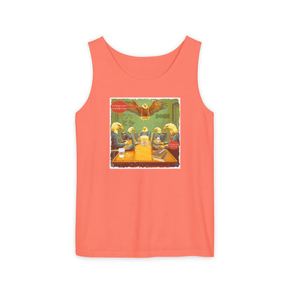 Doge trump cartoon print, Unisex Garment-Dyed Tank Top