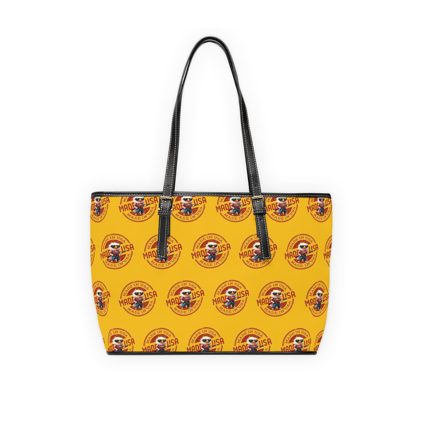 Made in America with eagle print PU Leather Shoulder Bag