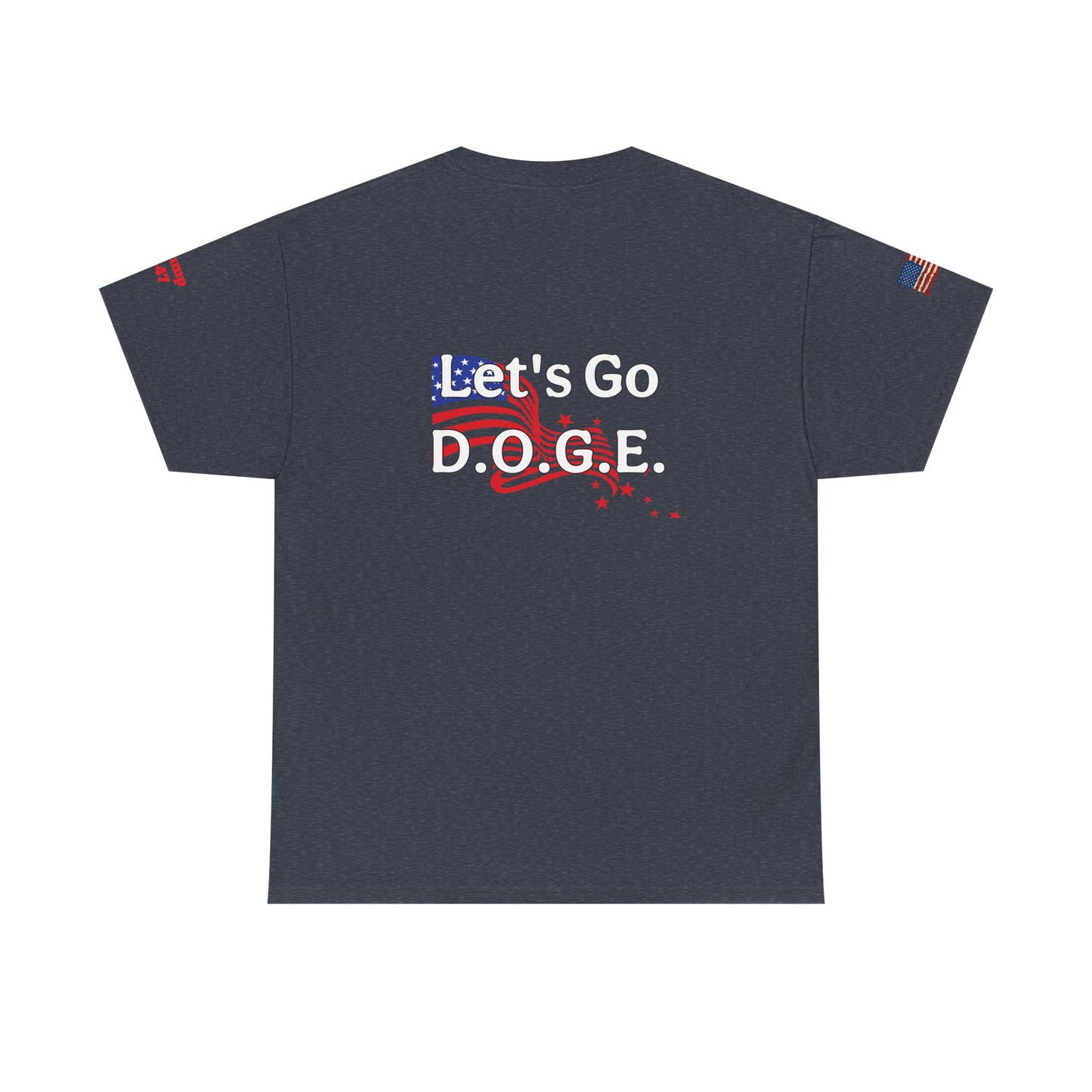 Dark MAGA d.o.g.e patriotic print, Unisex Heavy Cotton Tee