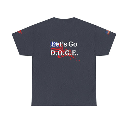 Dark MAGA d.o.g.e patriotic print, Unisex Heavy Cotton Tee