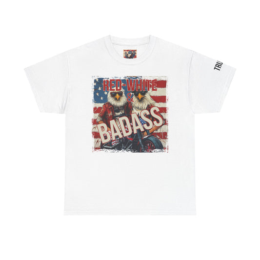 Red white and baddass trump print,Unisex Heavy Cotton Tee