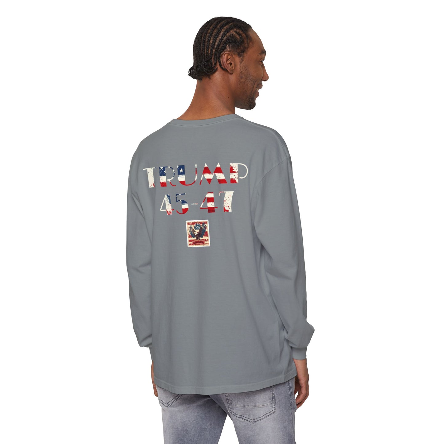 Maga usa American patriot print, Unisex Garment-dyed Long Sleeve T-Shirt