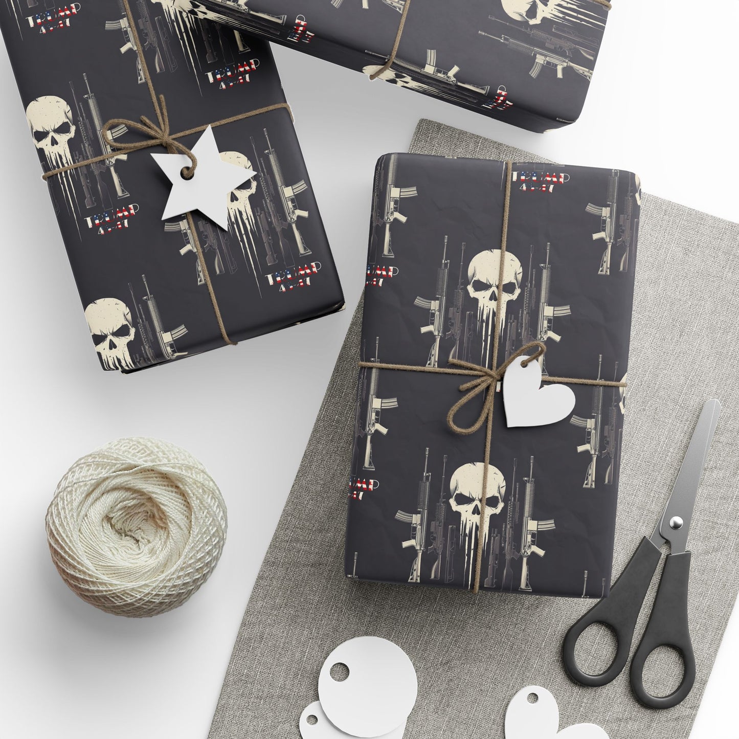 Trump and skulls Wrapping Papers