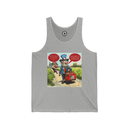 Political cartoon print Unisex Jersey Tank