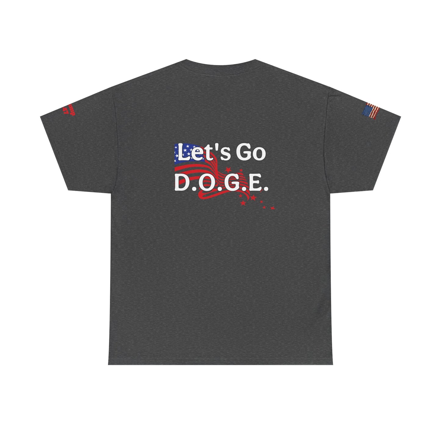 Dark MAGA d.o.g.e patriotic print, Unisex Heavy Cotton Tee