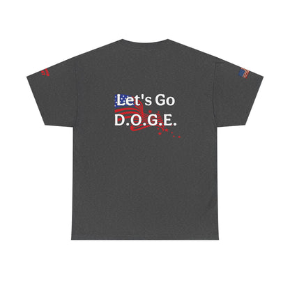 Dark MAGA d.o.g.e patriotic print, Unisex Heavy Cotton Tee