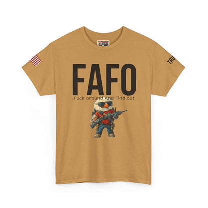 patriotic cartoon  f around print, Unisex Heavy Cotton Tee