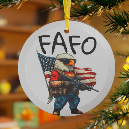 FAFO trump 45-47 Glass Ornaments