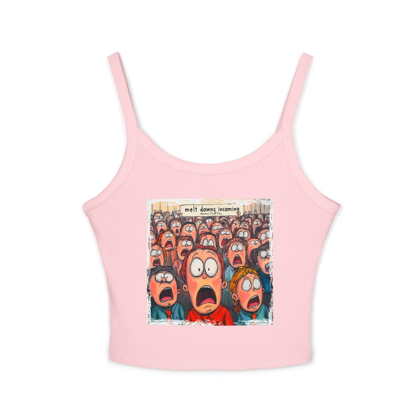 Meltdowns Incoming patriotic print in a Women's Spaghetti Strap Tank Top