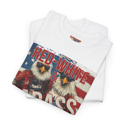 Red white and baddass trump print,Unisex Heavy Cotton Tee