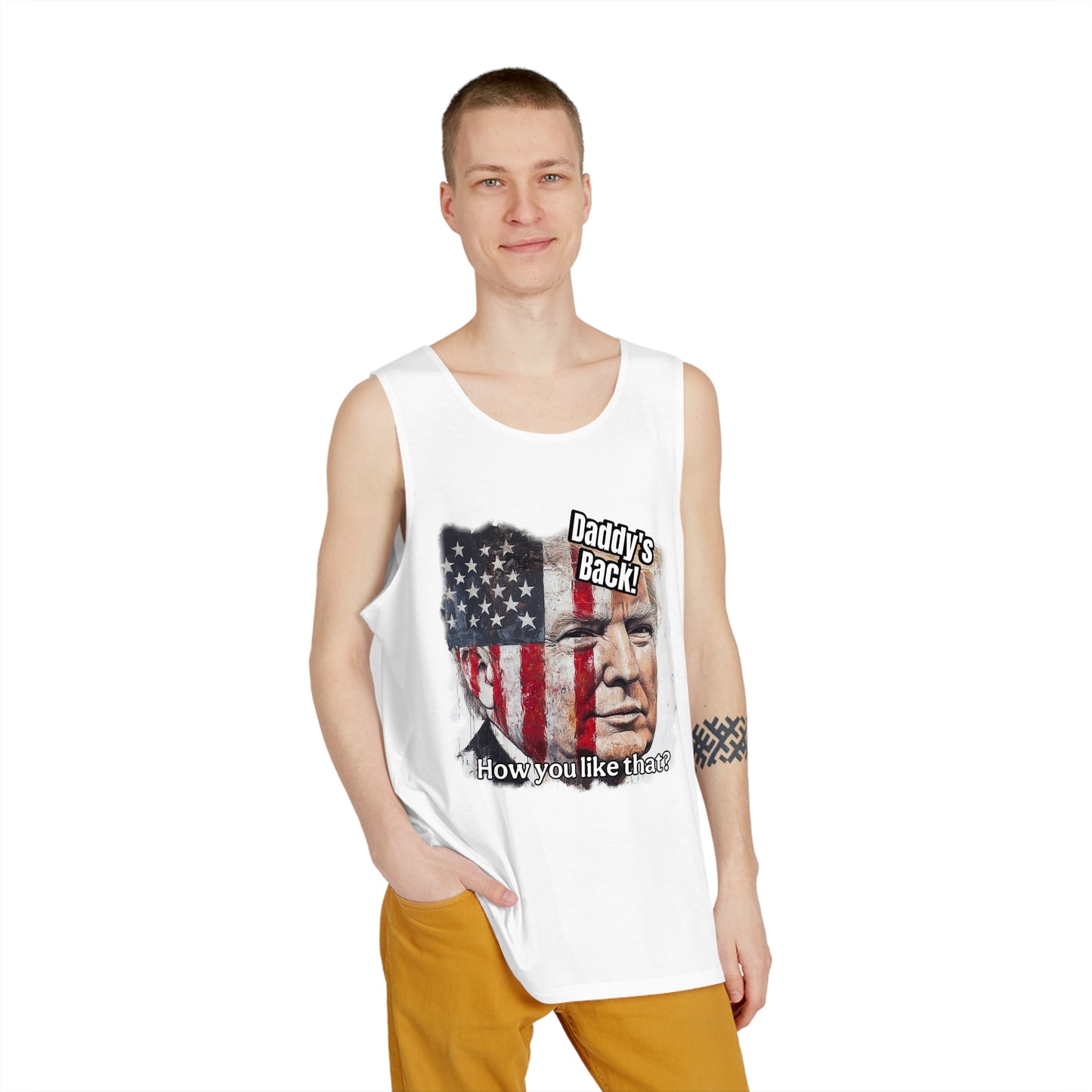 Trump print, daddy’s back, how you like that? Men's Tank (AOP)