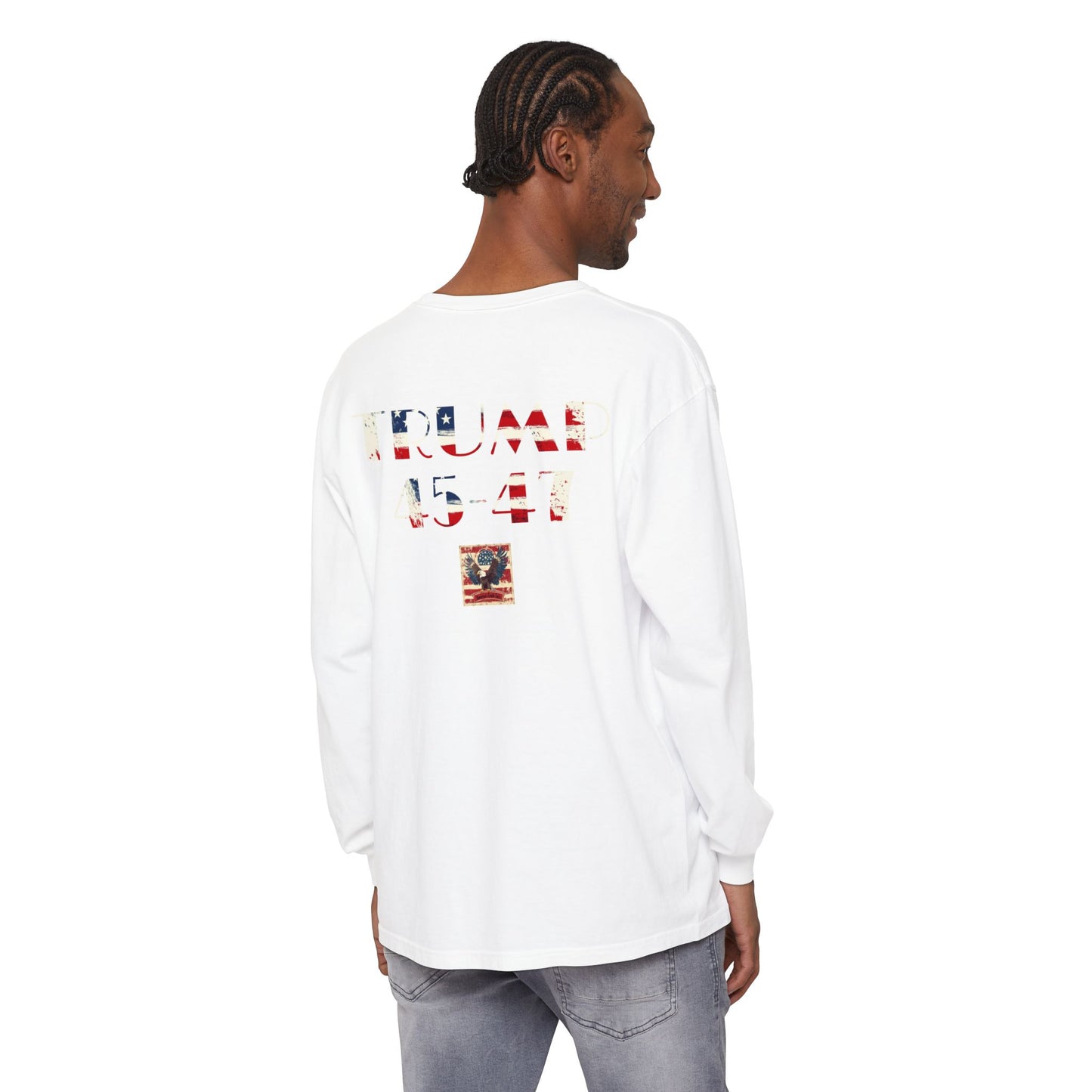 Maga usa American patriot print, Unisex Garment-dyed Long Sleeve T-Shirt