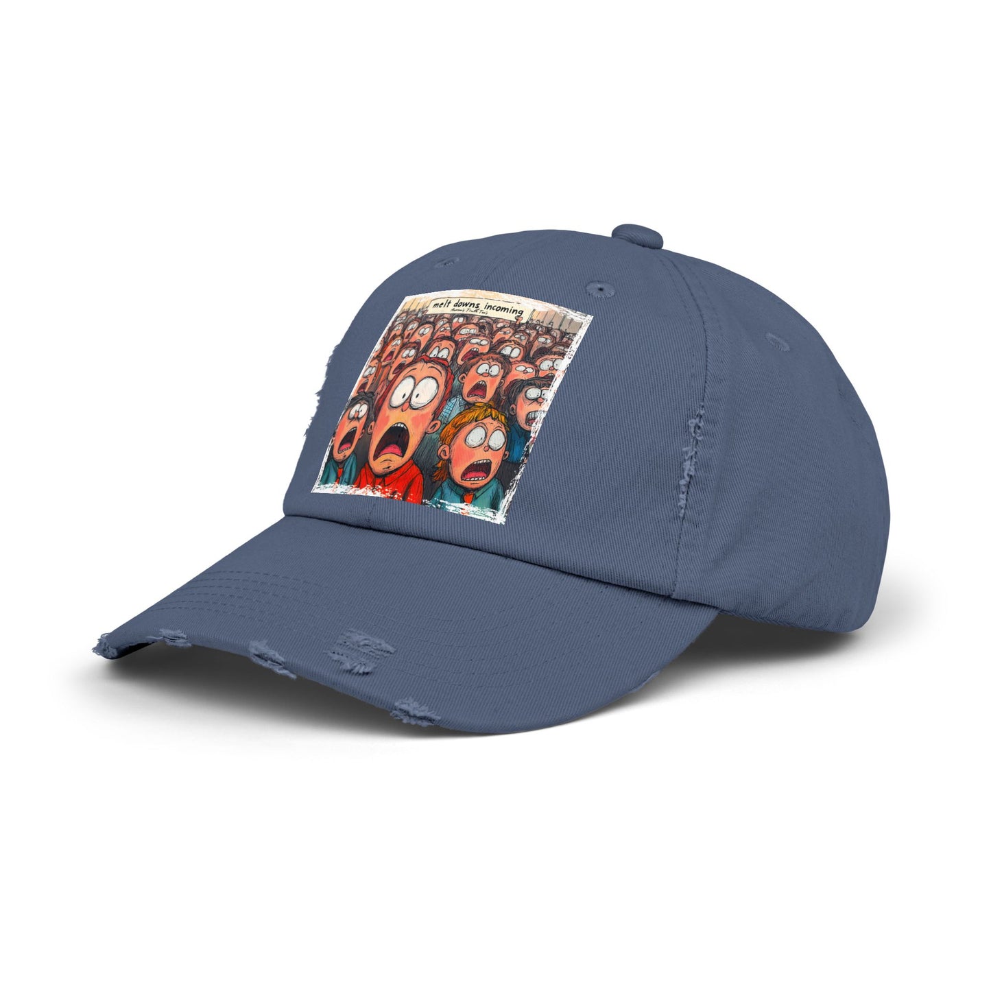 Meltdowns Incoming patriotic print, Unisex Distressed Cap