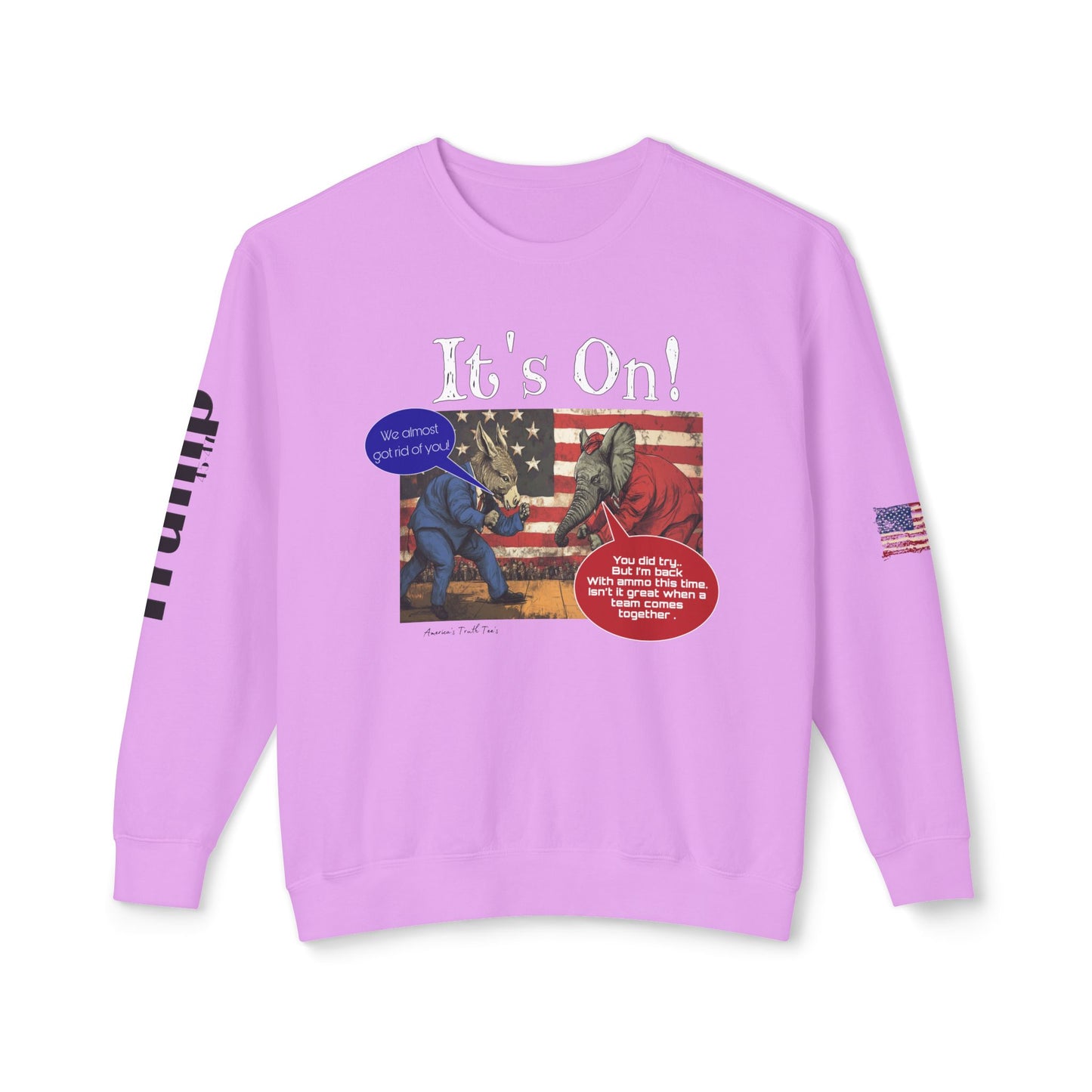 It’s on Trump cartoon print, Unisex Lightweight Crewneck Sweatshirt