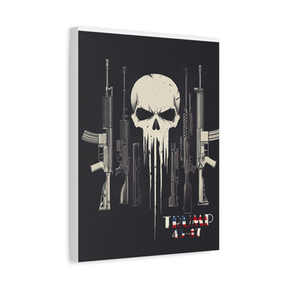 Trump print with skulls and guns, Matte Canvas, Stretched, 1.25"