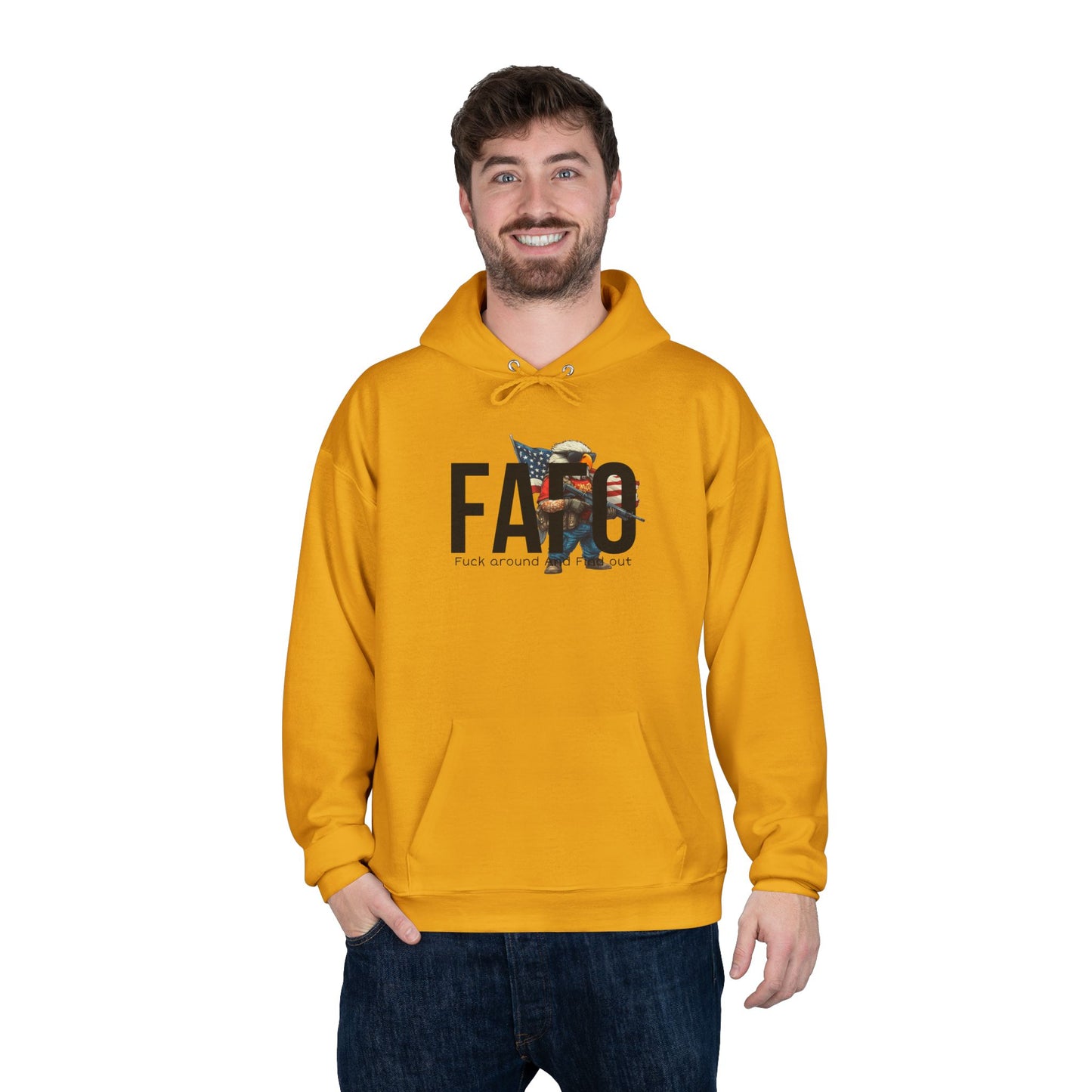 FAFO Trump print, Unisex EcoSmart® Pullover Hoodie Sweatshirt