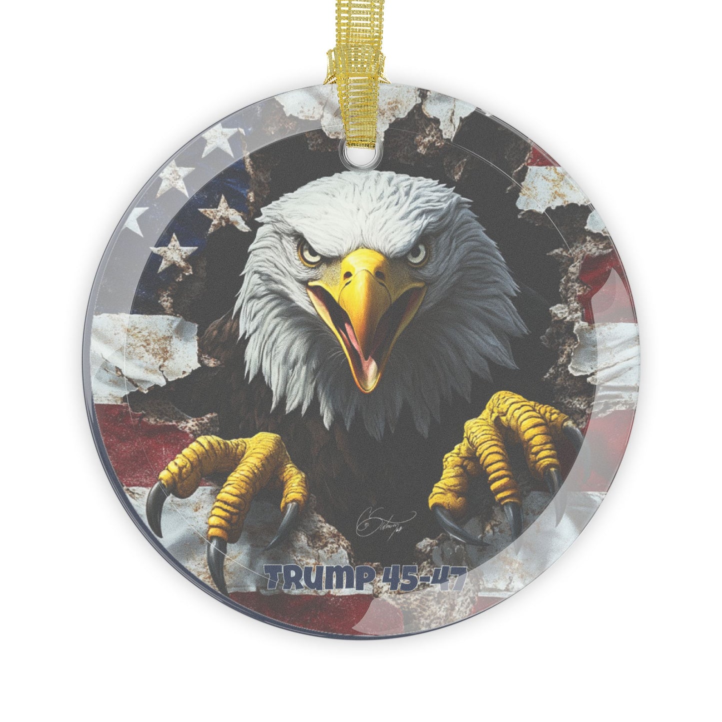 Trump 45-47 Glass Ornaments